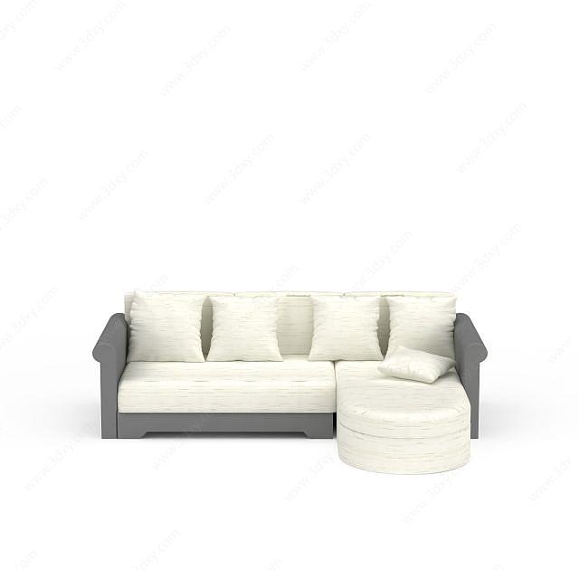 米色沙发3D模型