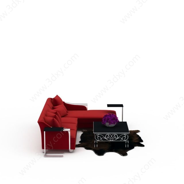 现代简易沙发3D模型