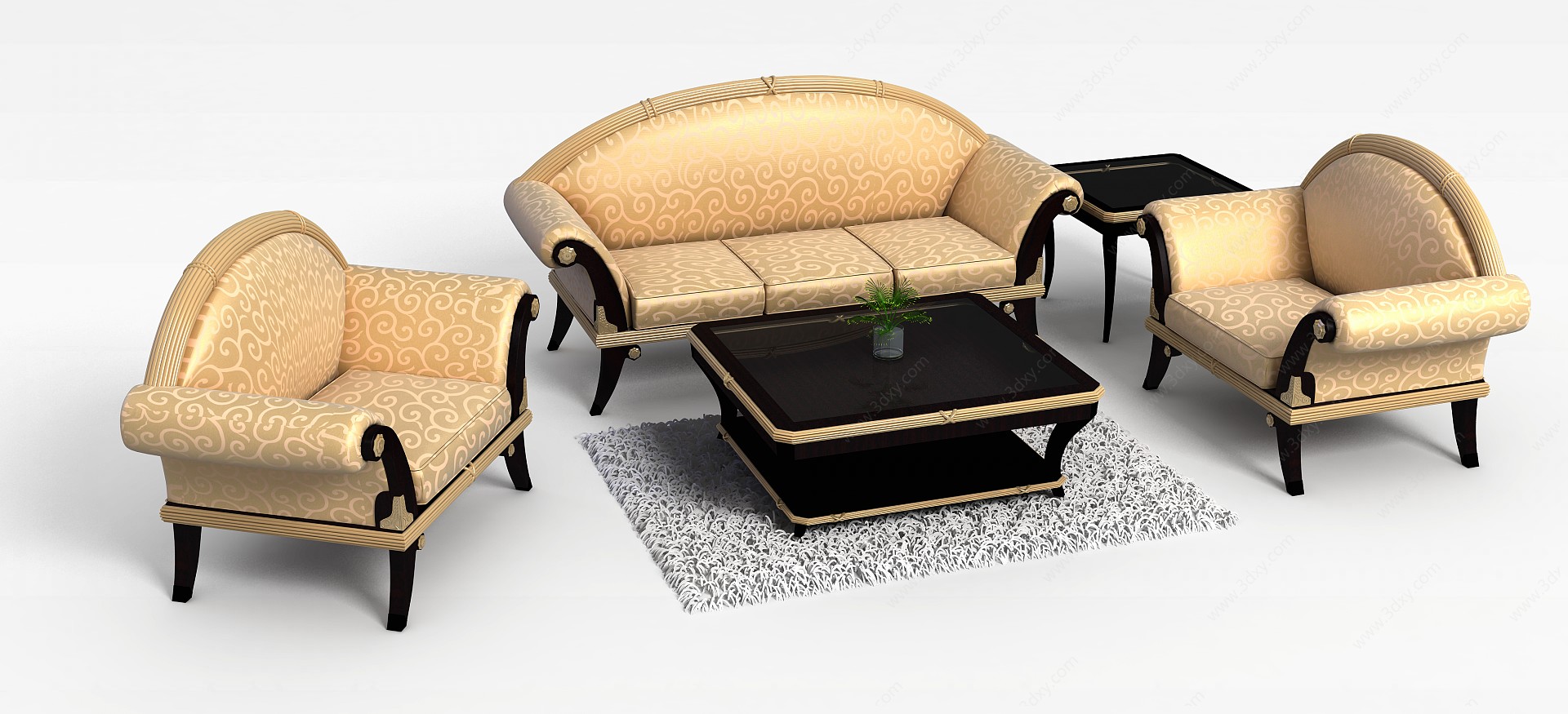 精美米色沙发3D模型