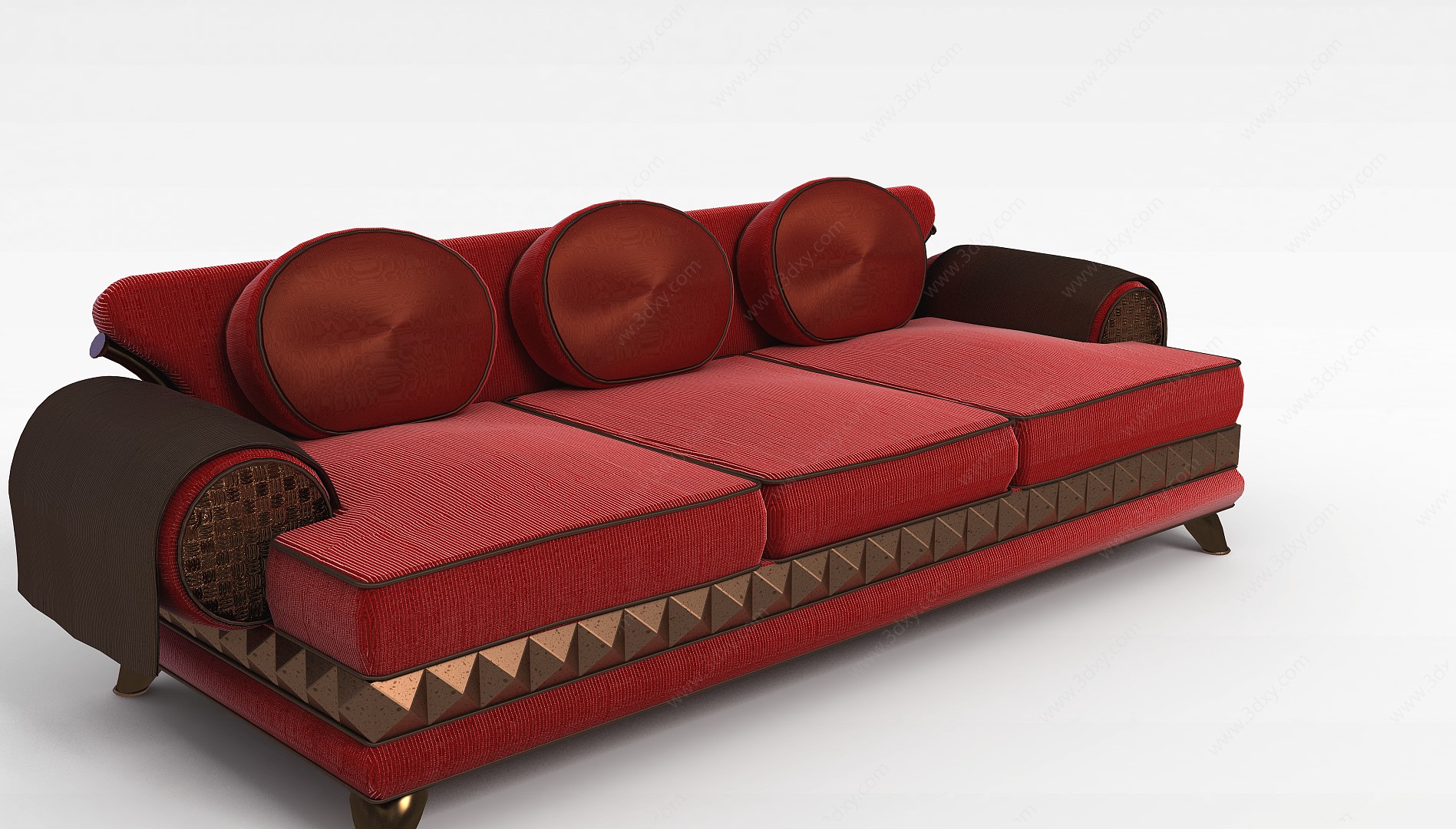 现代红色沙发3D模型