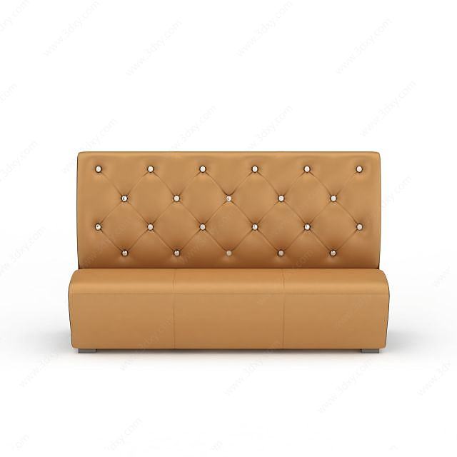 休闲皮质沙发3D模型