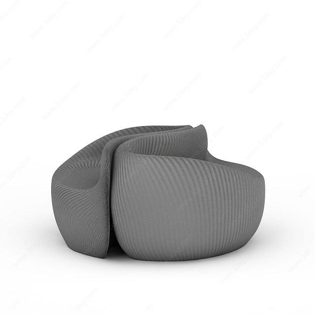 灰色异形沙发3D模型