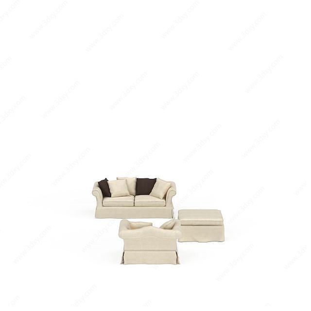 沙发脚凳组合3D模型