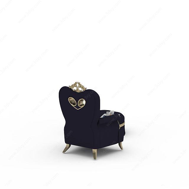 黑色单人沙发3D模型