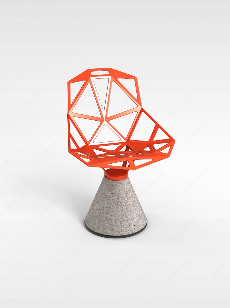 橘色个性座椅3D模型