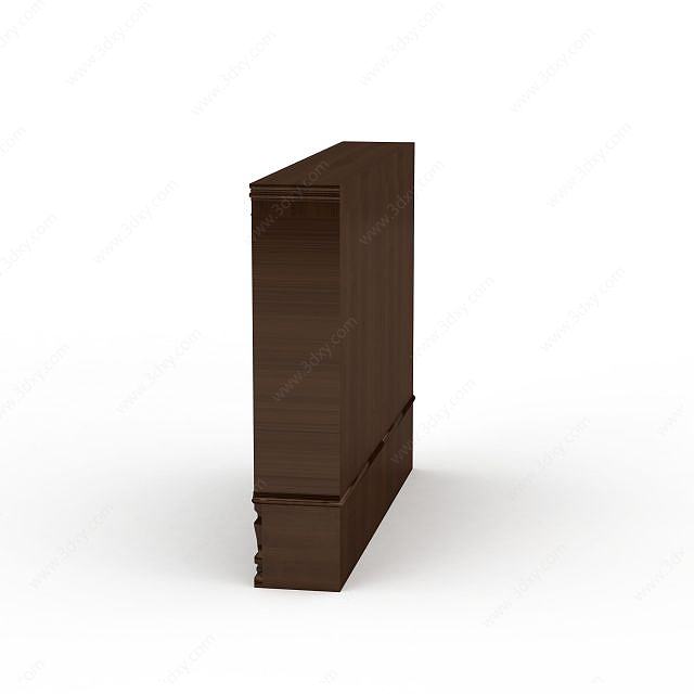 褐色简单书柜3D模型
