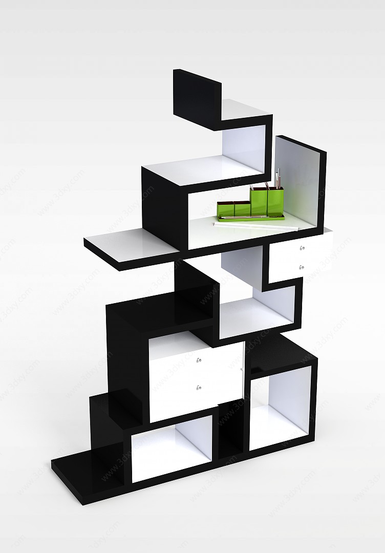 创意书柜3D模型