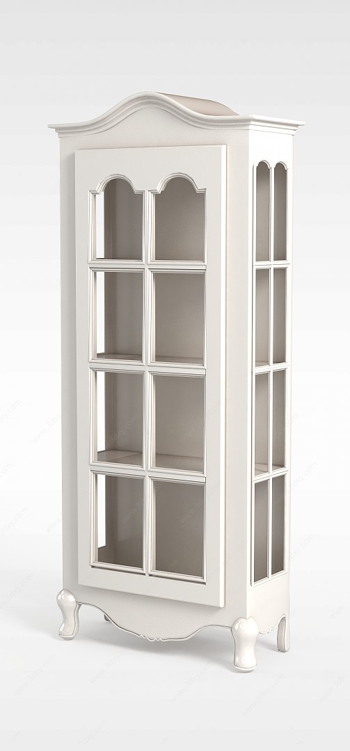 欧式实木书柜3D模型