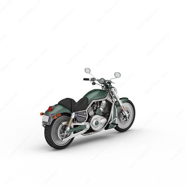 绿色摩托车3D模型