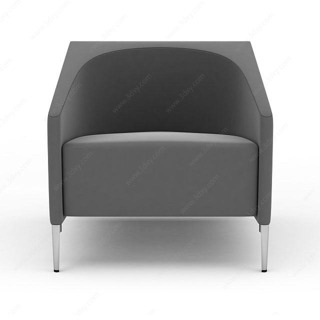 单人灰色沙发3D模型
