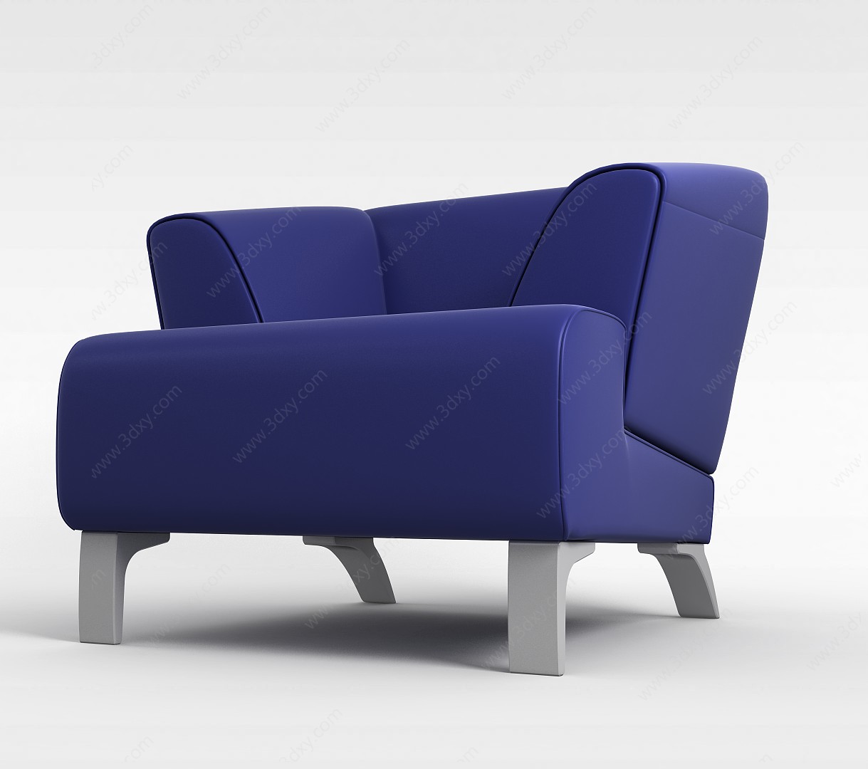 单人皮质沙发3D模型