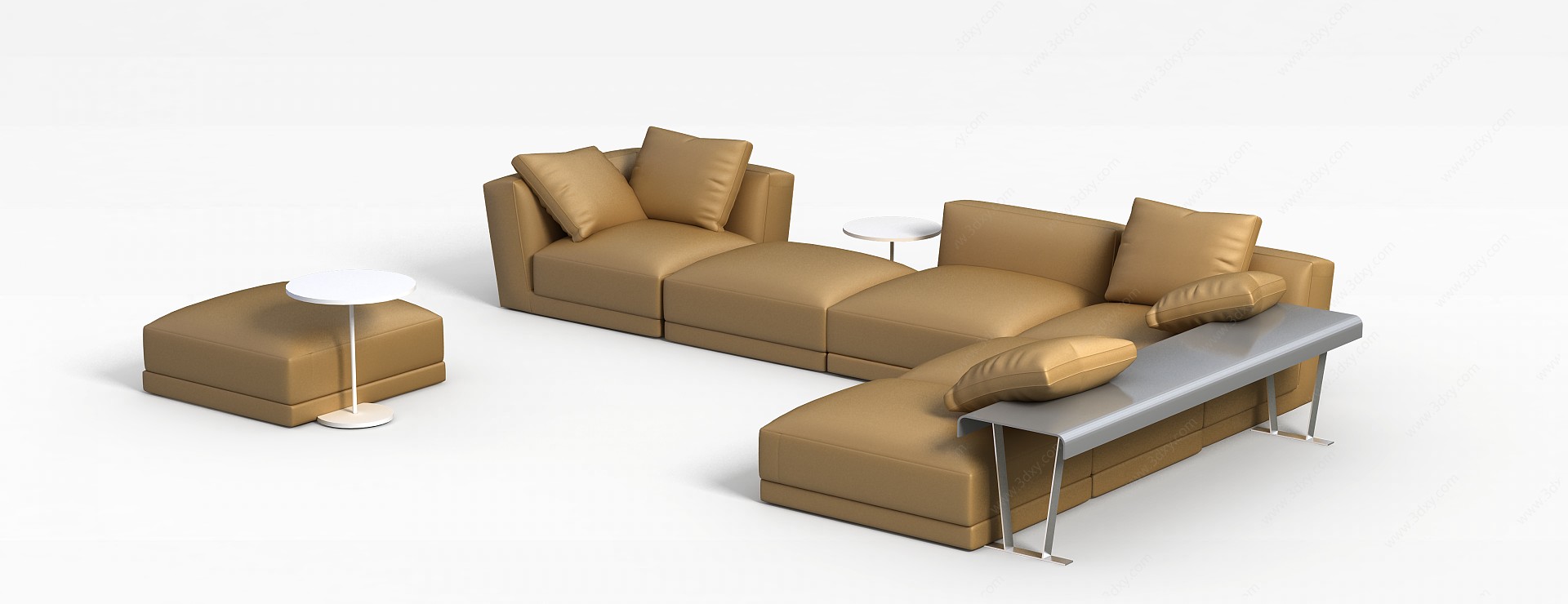 个性布艺沙发组合3D模型