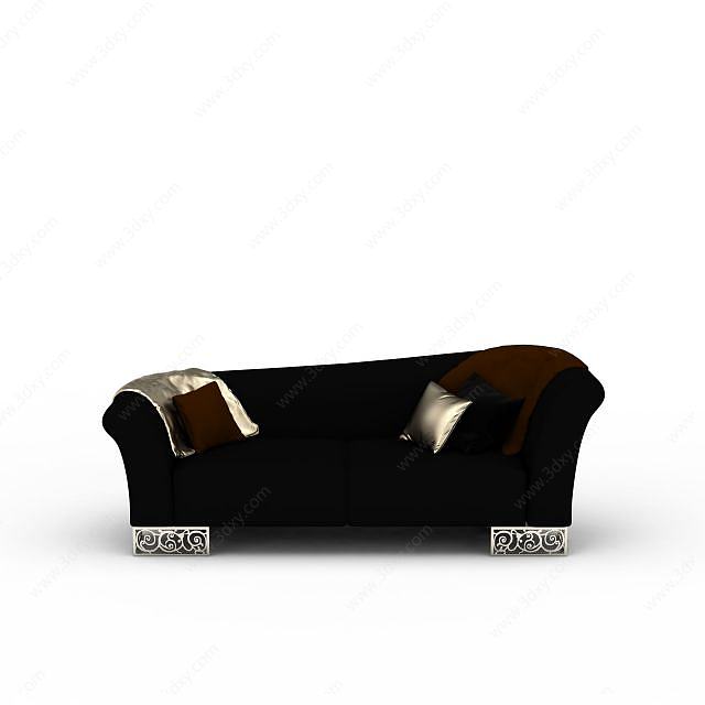深色异形双人沙发3D模型