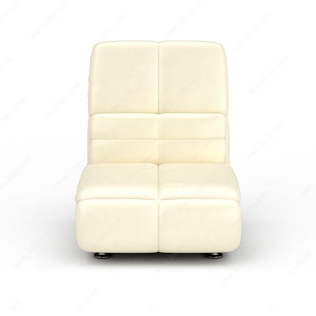 单人白色沙发3D模型