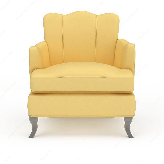 黄色现代沙发3D模型