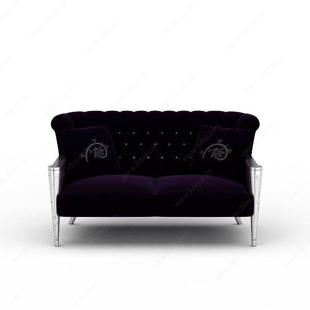 紫色沙发3D模型