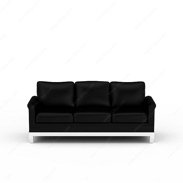 现代黑色沙发3D模型