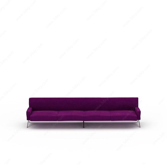 简约紫色沙发3D模型
