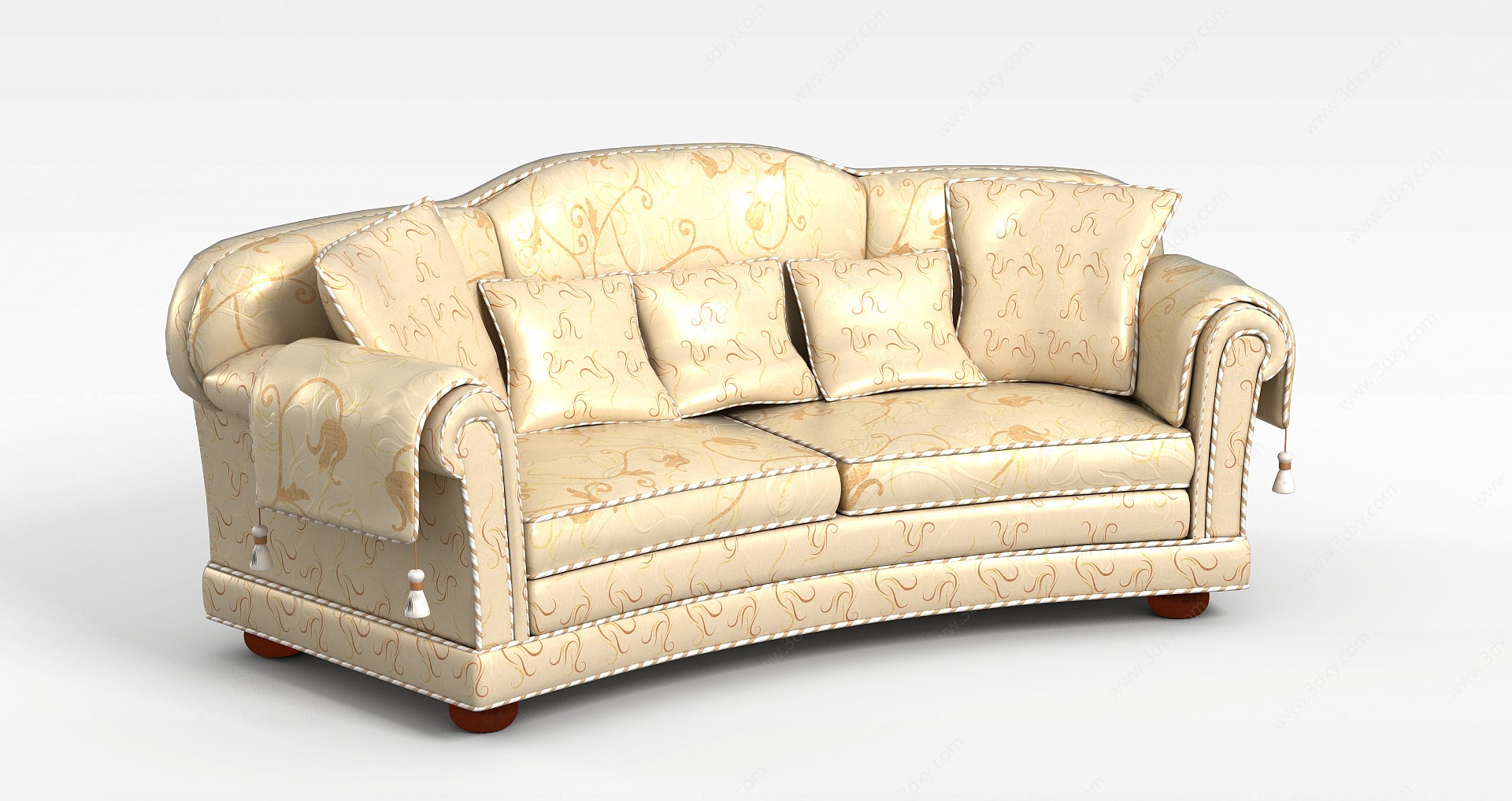 典雅弧形沙发3D模型