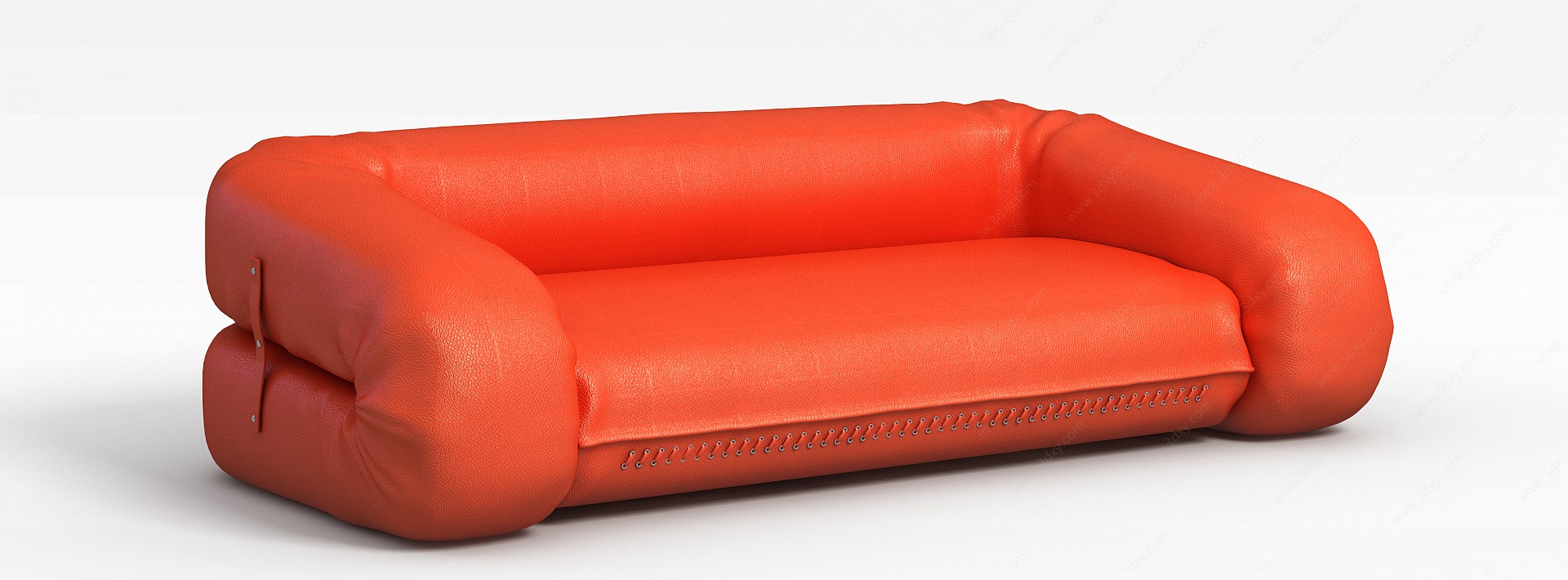 橘色皮质沙发3D模型