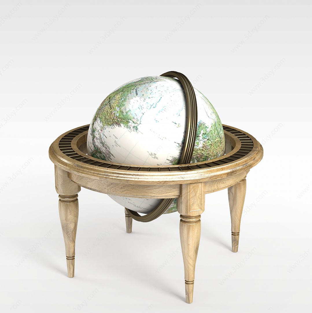 超大金属地球仪3D模型