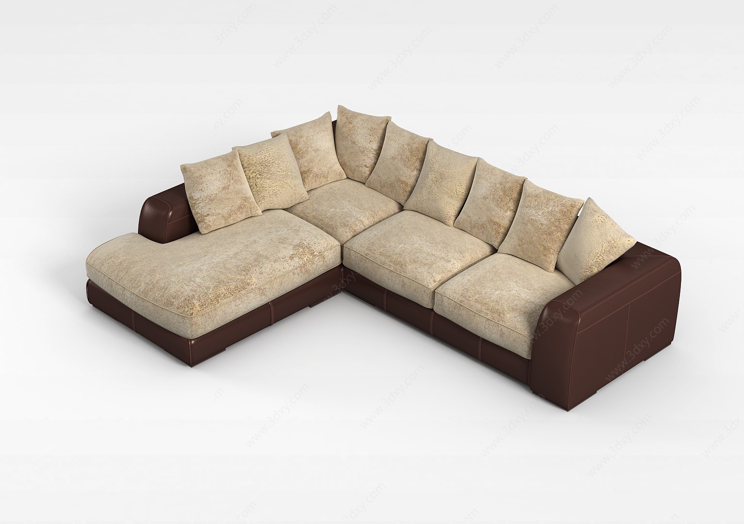 L型布艺沙发3D模型