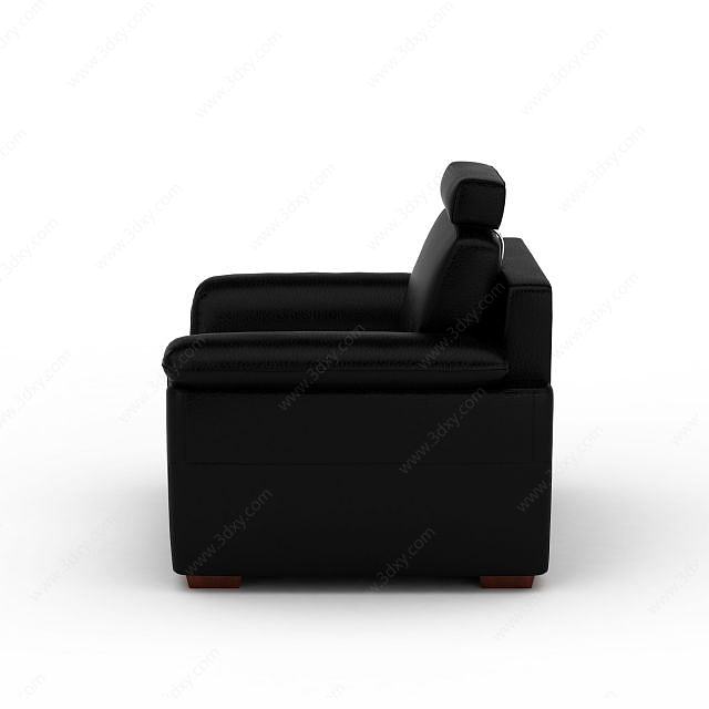 黑色单体沙发3D模型