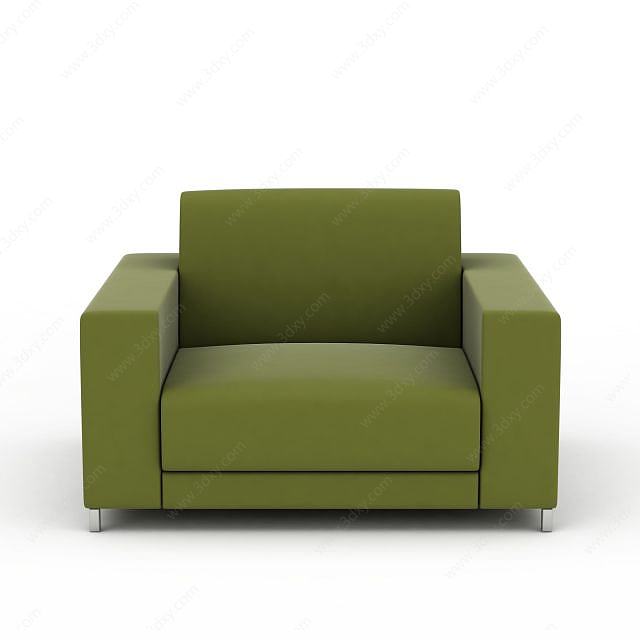 绿色单体沙发3D模型