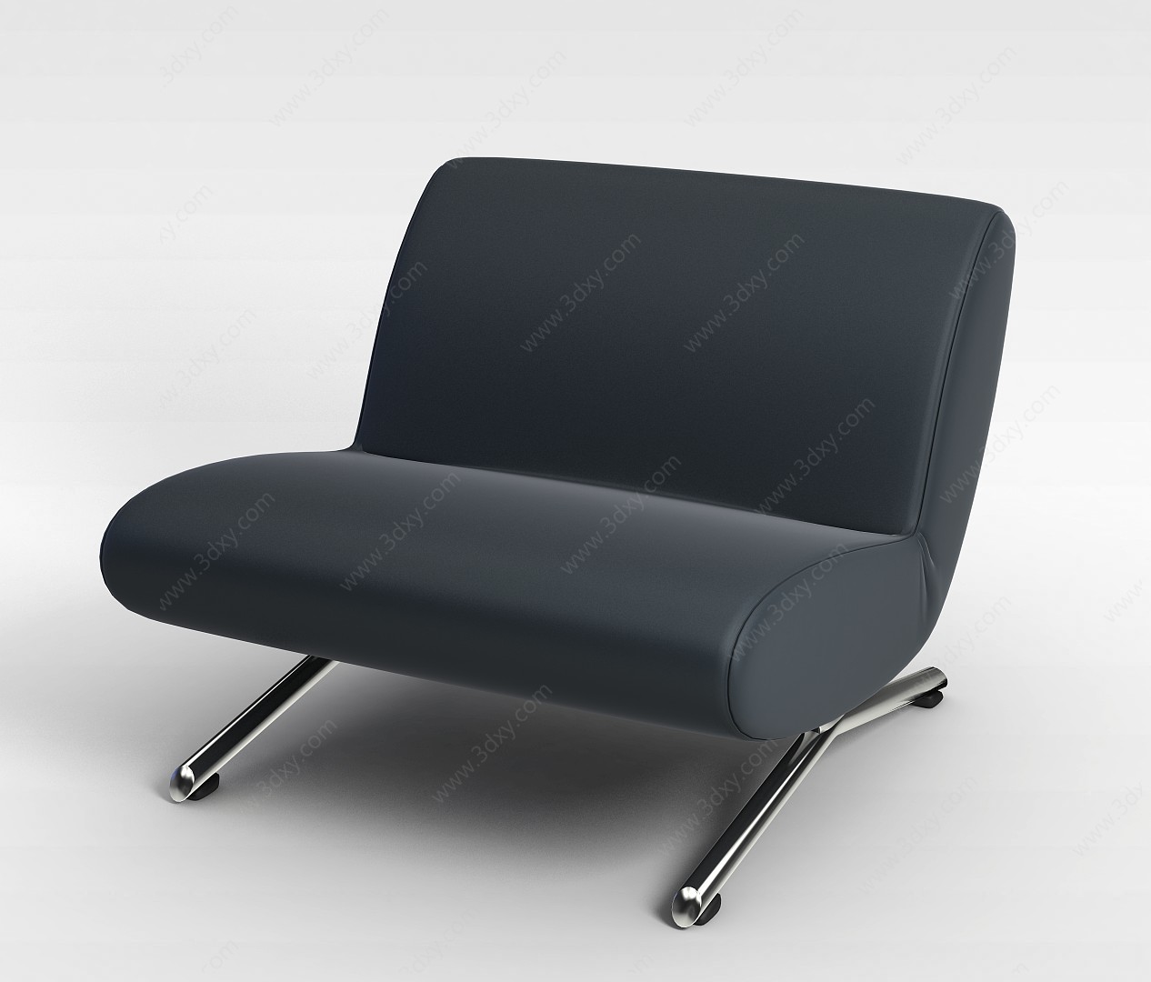 黑色布艺椅子3D模型