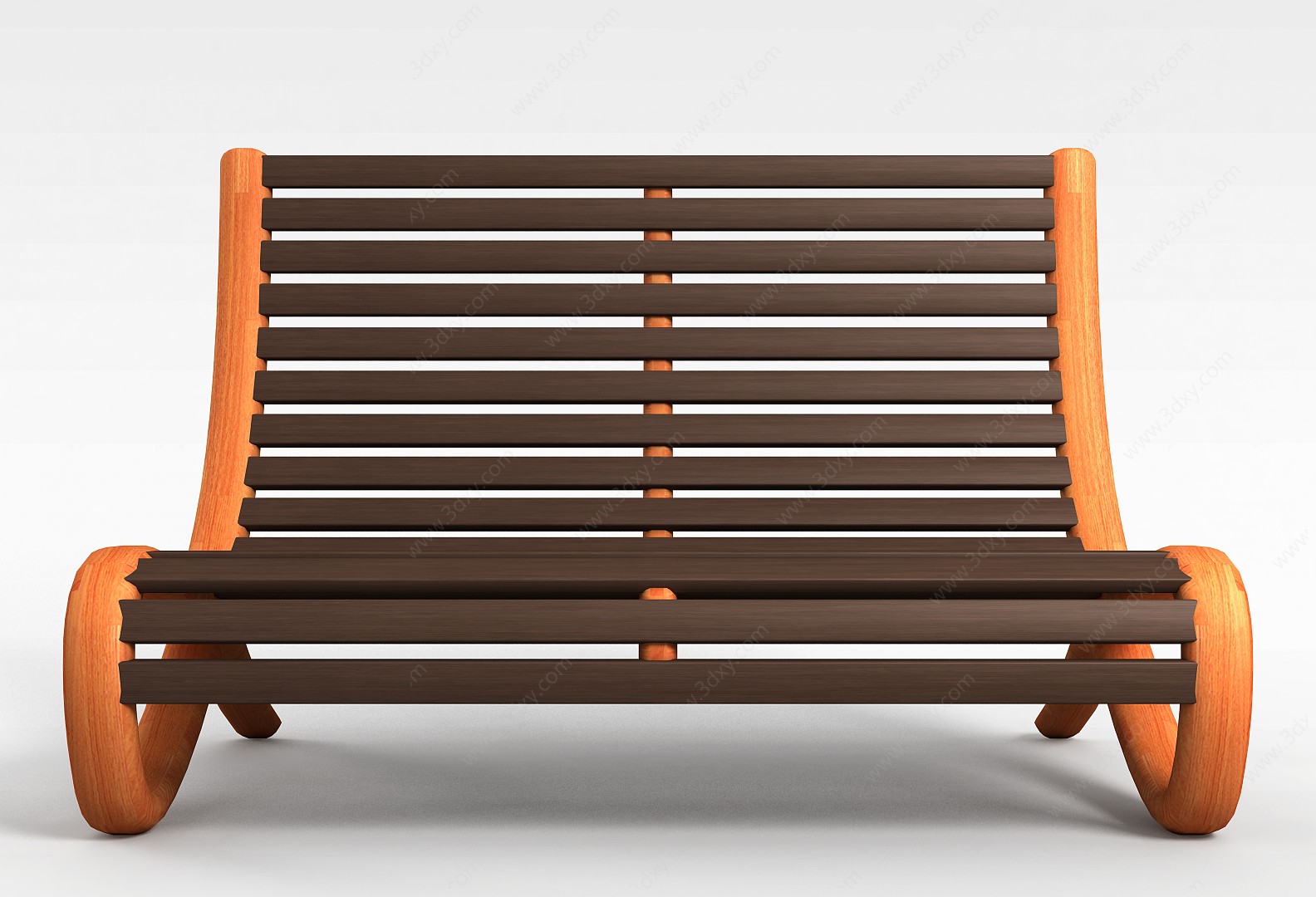 木质双人休闲椅3D模型