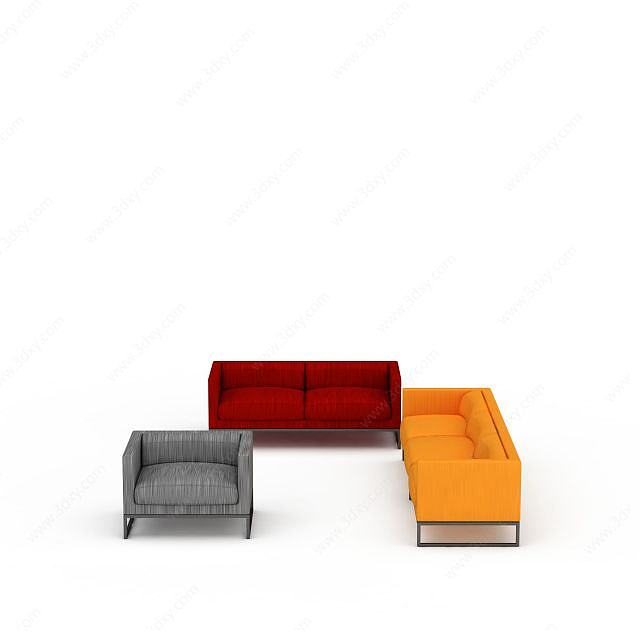 布艺商务沙发3D模型