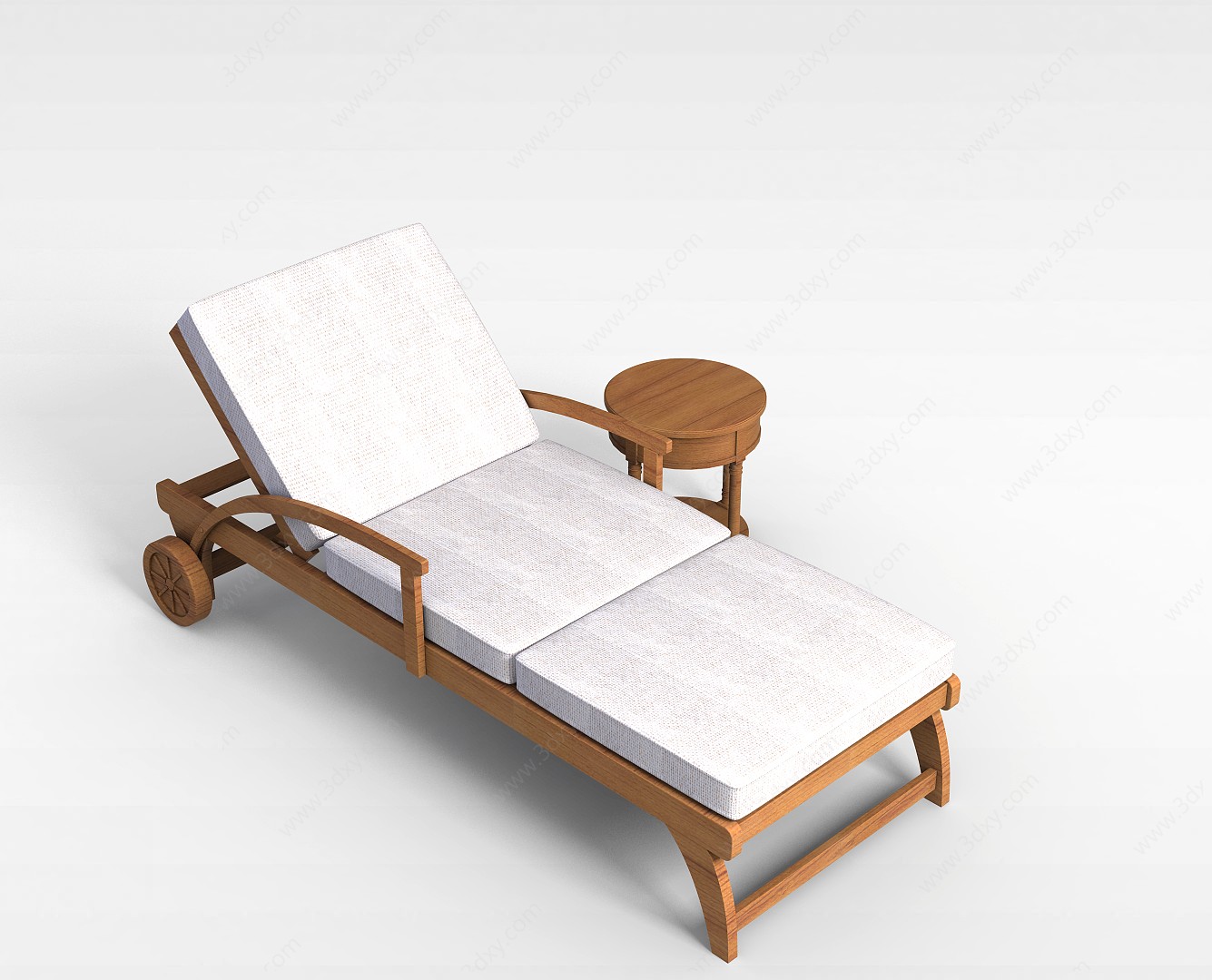 休闲木质躺椅3D模型