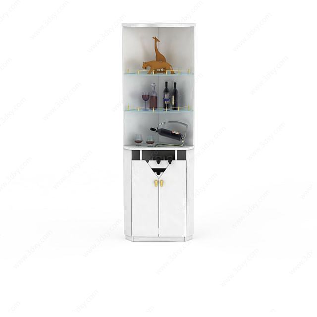 个性白色酒柜3D模型