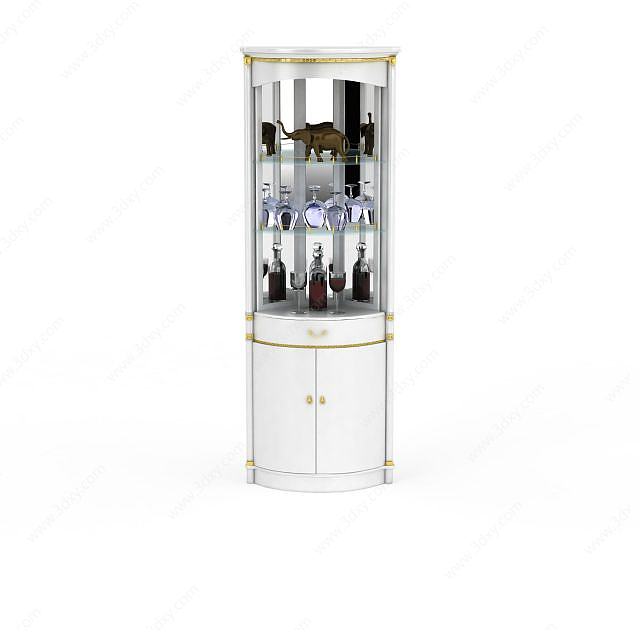 高档圆形酒柜3D模型