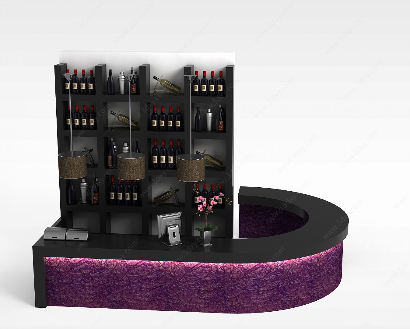 简约商业酒柜3D模型