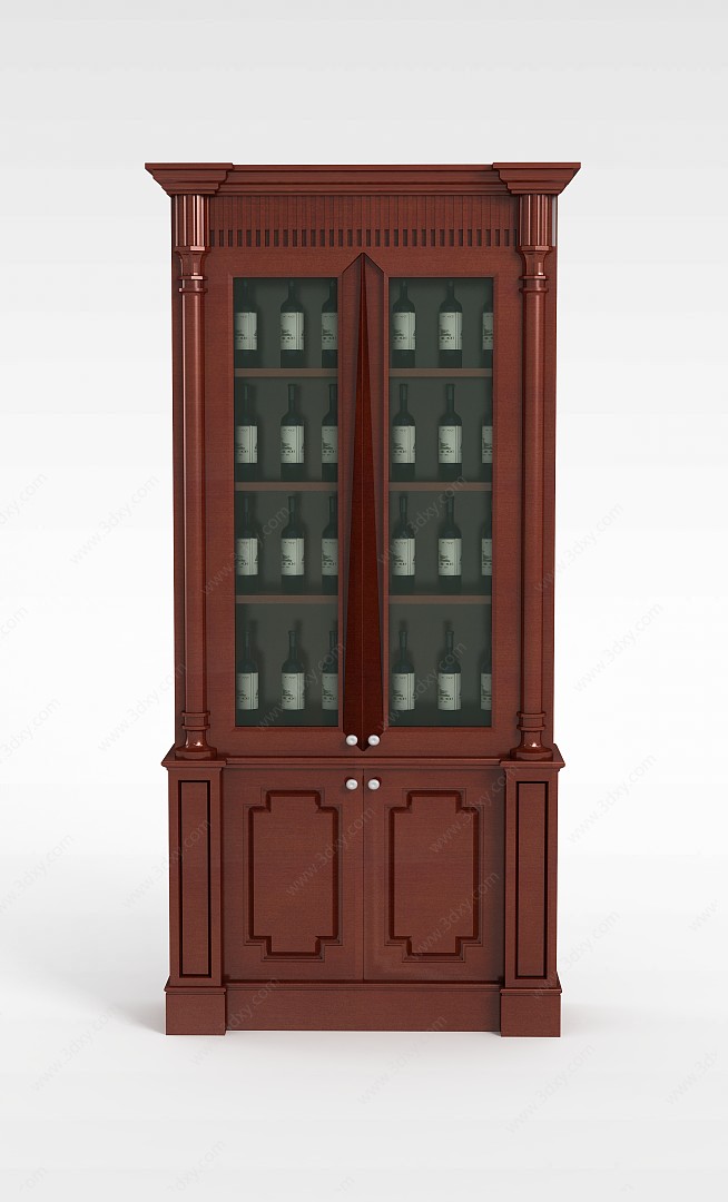 木质酒柜3D模型