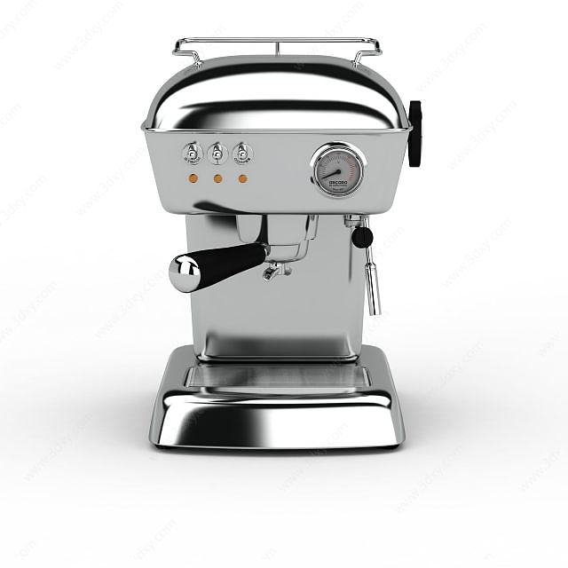 白色泵压式咖啡机3D模型