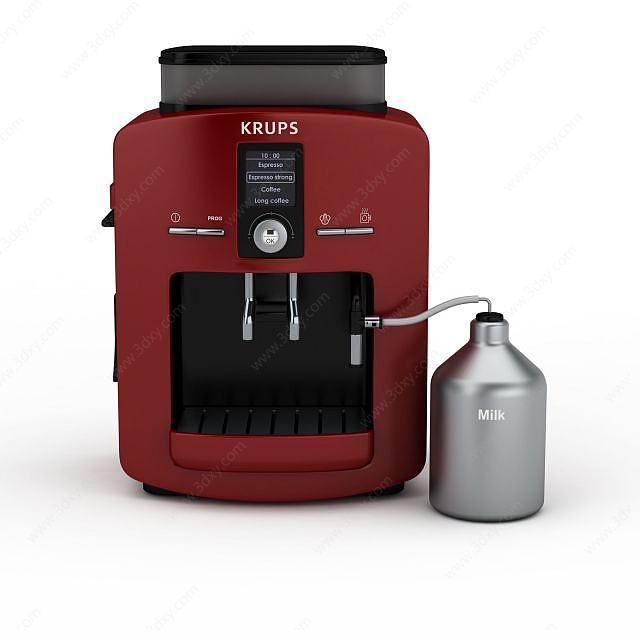 高档红色咖啡机机3D模型