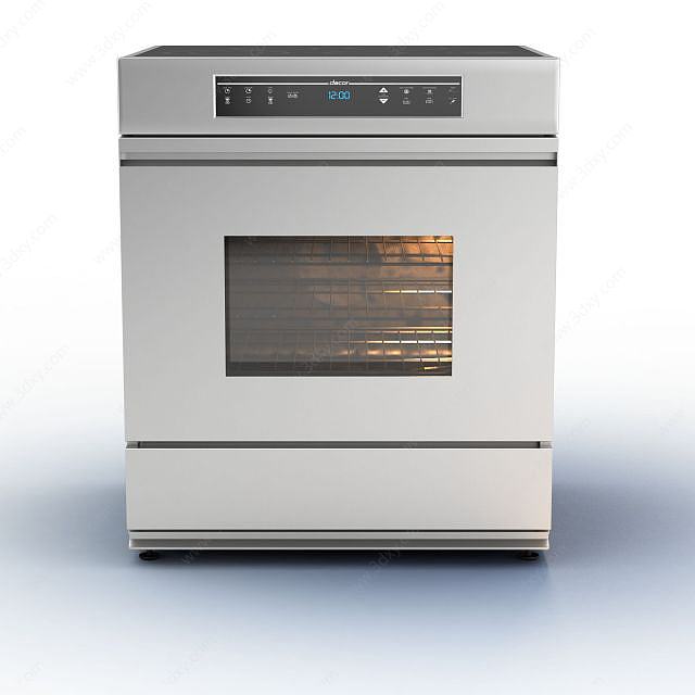 白色全自动烤箱3D模型