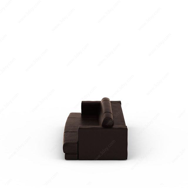 褐色布艺沙发3D模型