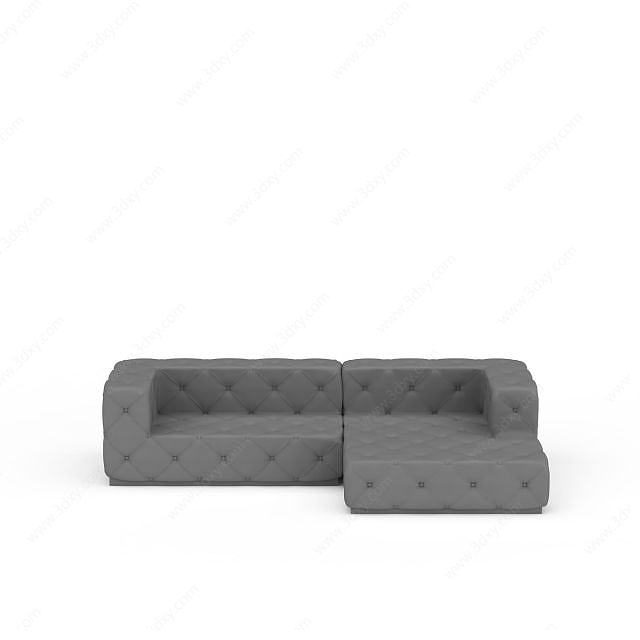 灰色L型沙发3D模型