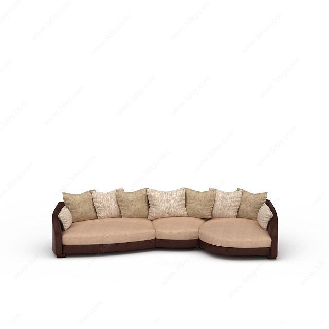 高档米色沙发3D模型