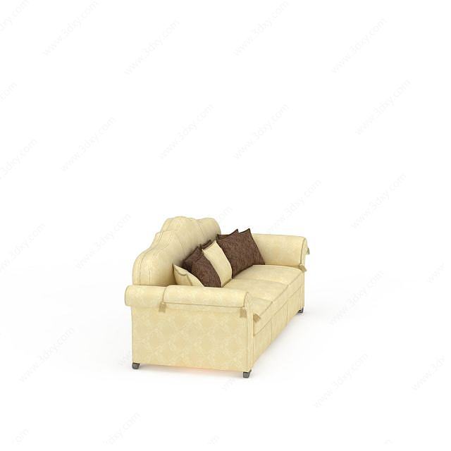 高档米色沙发3D模型