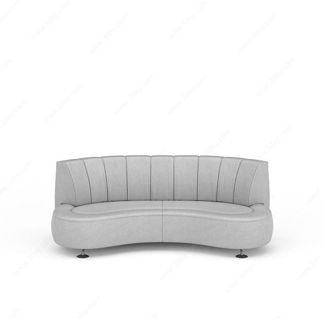 灰色弧形沙发3D模型