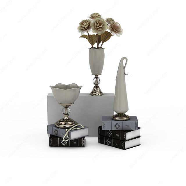 雕花花瓶组合3D模型