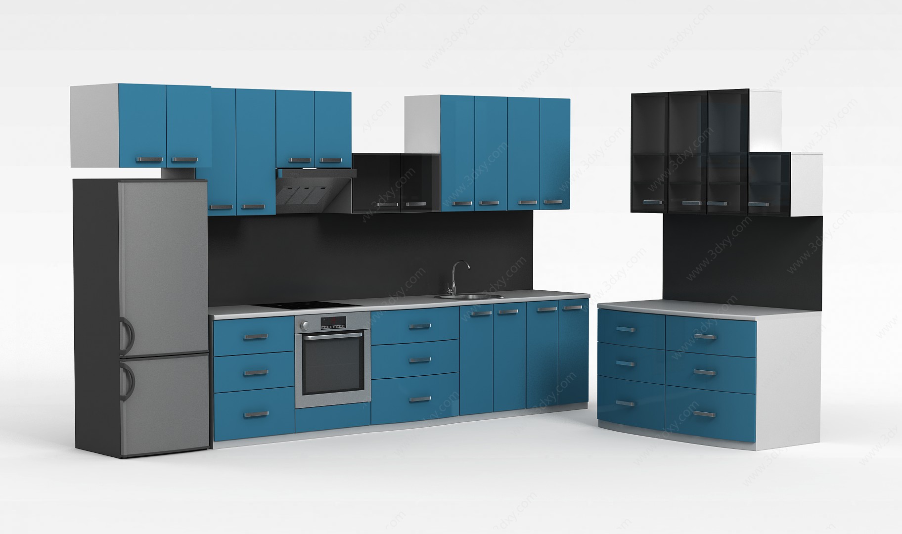厨房家具橱柜组合3D模型