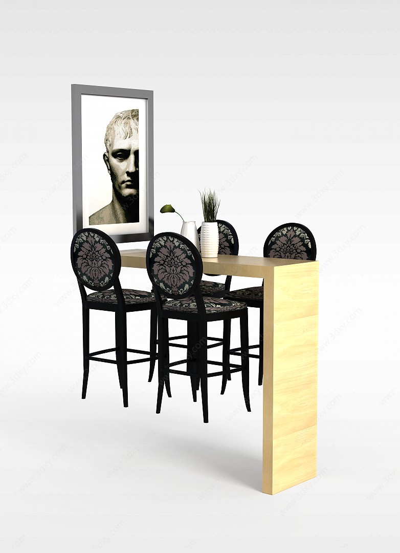 现代个性餐桌3D模型