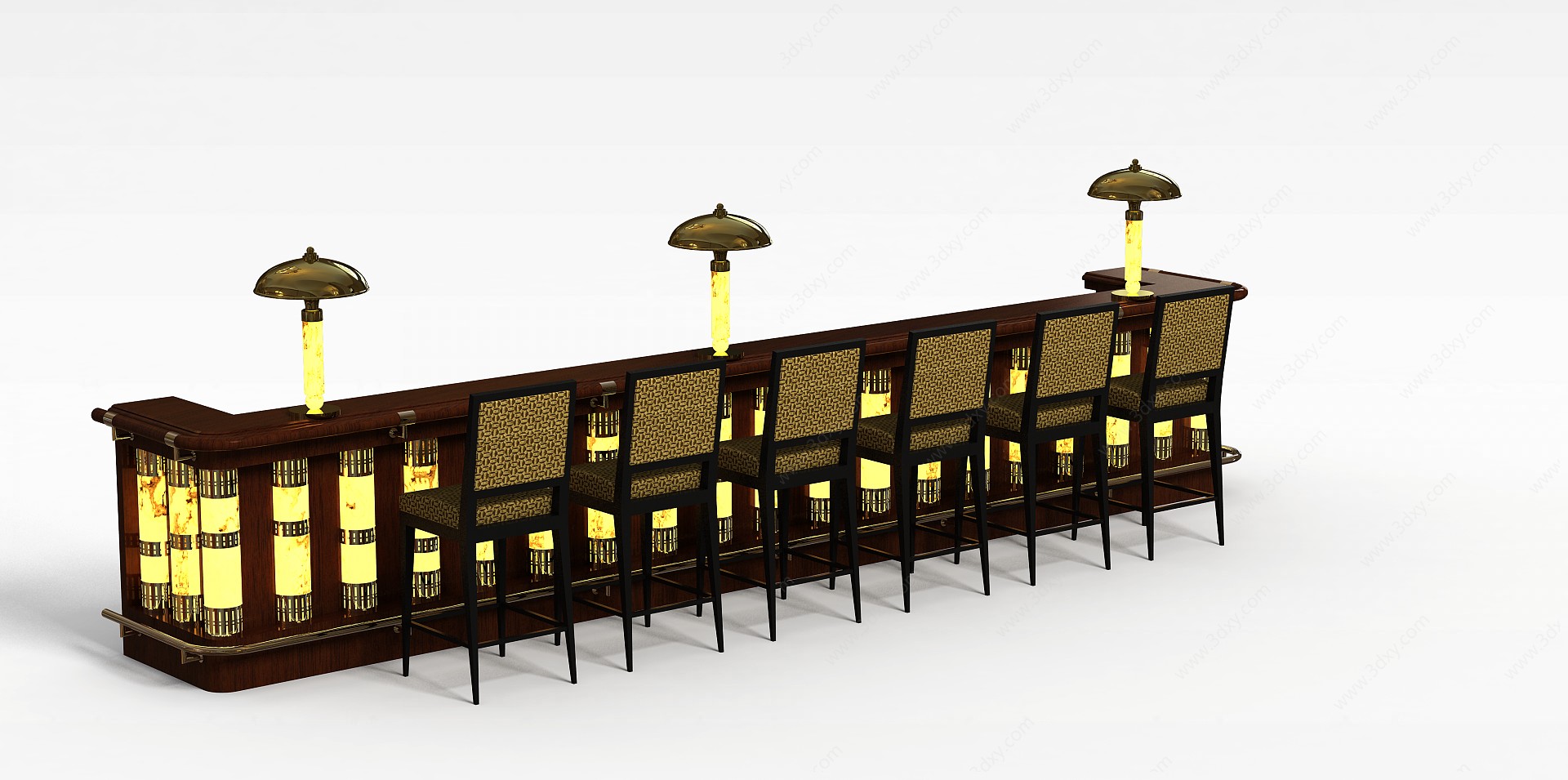 酒吧桌椅组合3D模型