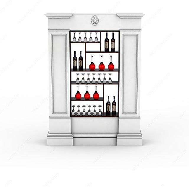 高档法式酒柜3D模型