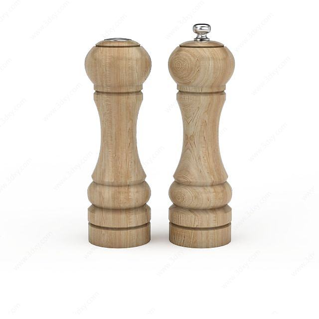 木质胡椒罐3D模型
